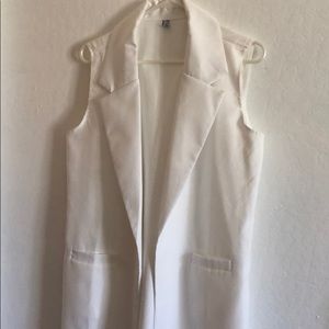 Long white vest